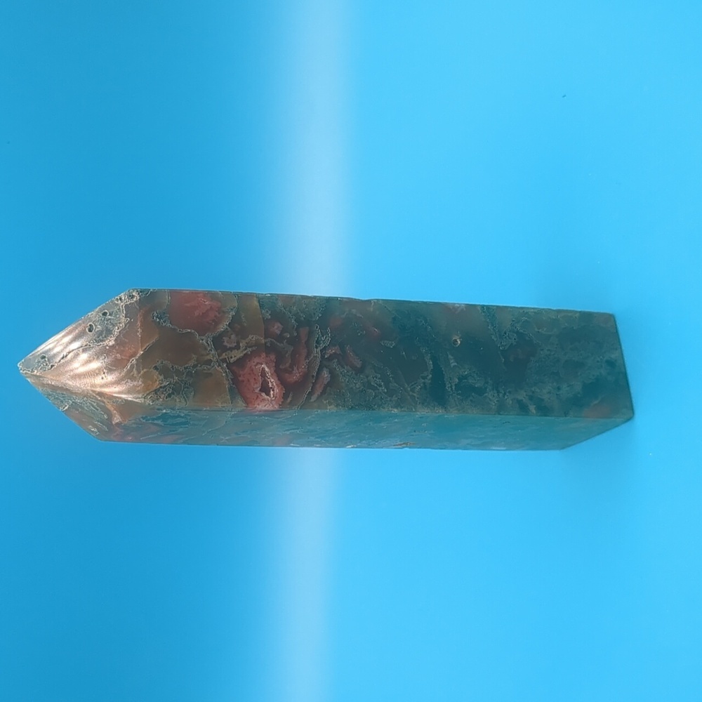 Stunning carnelian moss agate tower